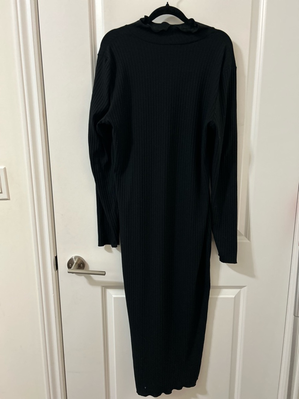 Joe Fresh Black Ribbed Long-Sleeve Maxi Dress - Picture 2 of 3